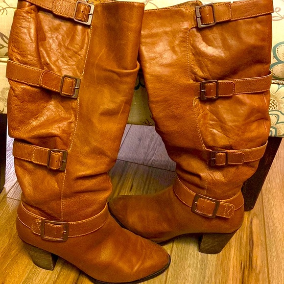 Sofft Shoes - SOFFT Colorado Slouched Leather Knee High Boots.  Brown.Size 10 Wide. 3 in. Heel